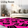 thumbnail image 2 of ODIKA 6'x9' Machine Washable Non-Slip Area Rug, Compact Pistol Featuring Dynamic Angular Motifs High Traffic Rug with Pad, Pink, 668376, 2 of 8