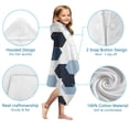 thumbnail image 7 of Blue Gold Hexagon Marble Hooded Bath Towel，50"x30" for Ages 3 To 12 Kids, Quick Dry Lightweight Soft Microfiber Hood Beach Towel Cover Up for Kids, 7 of 7