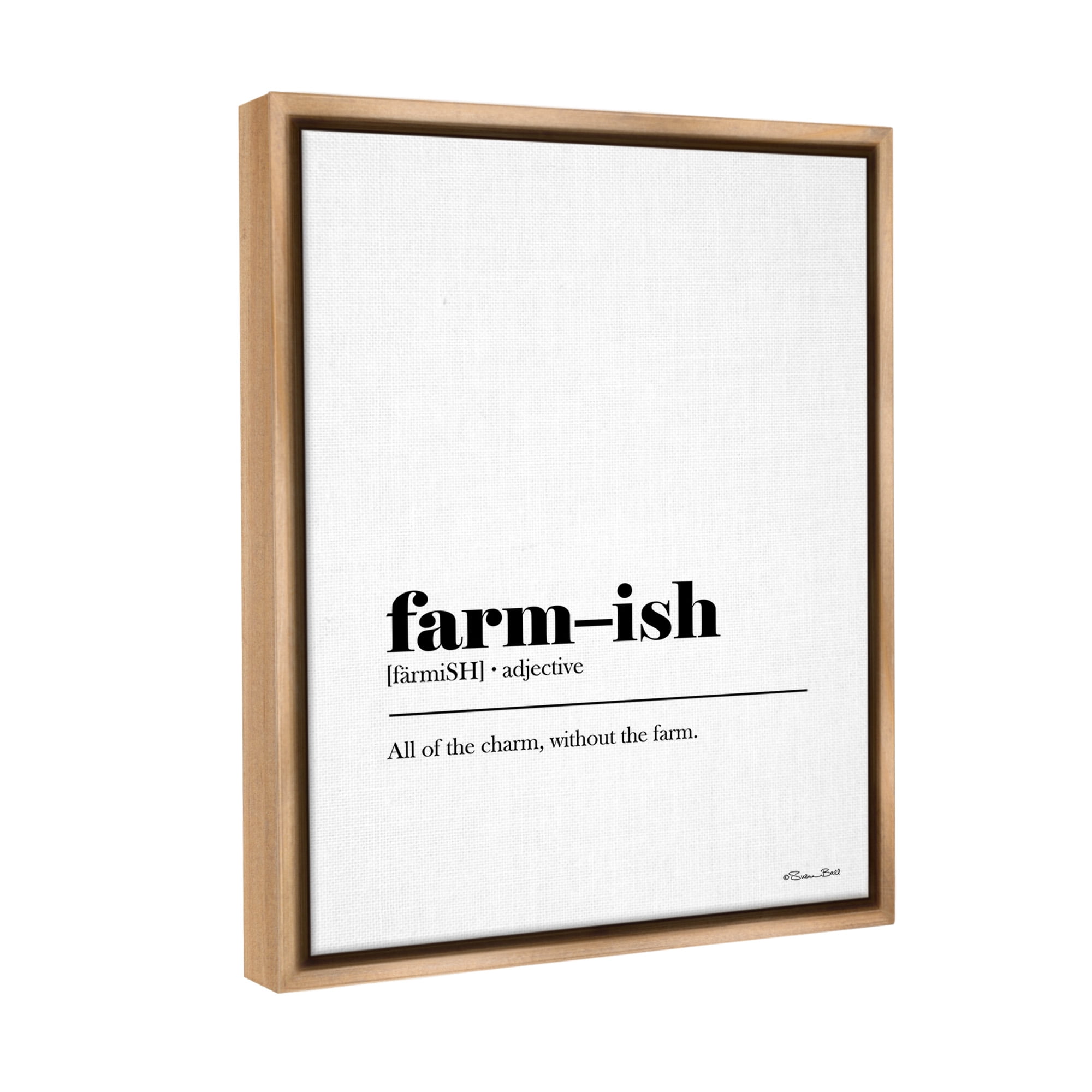 Stupell Industries Farm-ish Funny Definition Typography Painting Brown Floater Framed Canvas Art Print Wall Art, 25 x 31