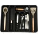 thumbnail image 1 of Caja de almacenamiento de vajilla genérica, caja de almacenamiento de cajón de cocina expandible, caja de almacenamiento de vajilla ajustable, bandeja de vajilla de cocina expandible (negro), 1 of 4