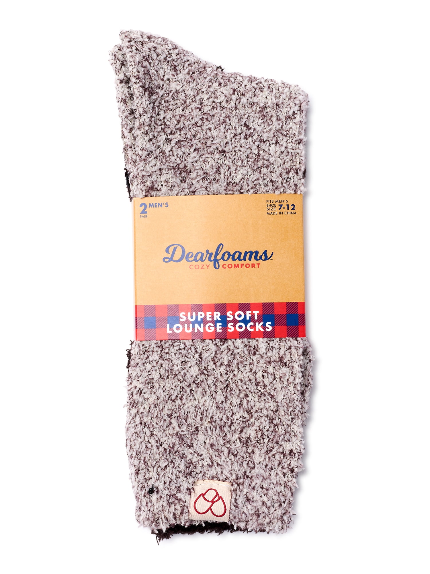 Dearfoams Men's Cozy Crew Socks, 2-Pack