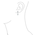 thumbnail image 3 of Bling Jewelry Womens Bridal CZ Teardrop Dangle Clip-On Earrings Silver Plated, 3 of 5