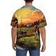 thumbnail image 3 of Balery Oil Painting Style Pasture Cow Camisa Casual de Manga Corta con Botones para Hombre, Texturizada, Estilo Cubano, para Playa, Verano-Medium, 3 of 5