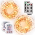 thumbnail interactive-video image 1 of 33ft Globe String Lights – 100 LED Battery-Powered Fairy Lights With Remote & Timer For Indoor/Outdoor Decor 1 of 10