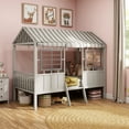 thumbnail image 2 of Furniture of America Little House Kids Metal Loft Bed with Guardrails, Gray, Twin, 2 of 12