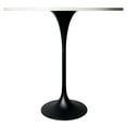 thumbnail image 6 of LeisureMod 48" Round Bar Height Dining Table with MDF Top Pub Table and Black Stainless Steel Pedestal Base for Modern Kitchen and Dining Room Verve Collection in Light Natural Wood, 6 of 9