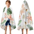 thumbnail image 3 of Pioneer Flower Floral Print Pattern Hooded Bath Towel，50"x30" for Ages 3 To 12 Kids, Quick Dry Lightweight Soft Microfiber Hood Beach Towel Cover Up for Kids, 3 of 7