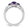 thumbnail image 2 of Primal Silver Sterling Silver Rhodium-plated Amethyst and Diamond Ring, 2 of 5
