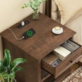 thumbnail image 6 of FAGAGA End Table with Charging Station, Side Table with Drawer for Living Room, Wooden Nightstand with Storage for Bedroom, Dorm, Office | Cherry, 6 of 12