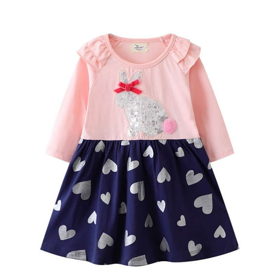 Aolyty Little Girls Colorful Dress Daily Casual Dresses 4T