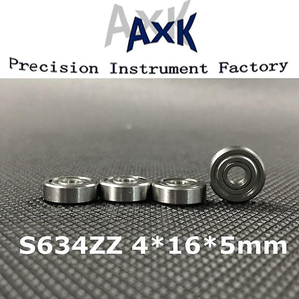 Envío gratis apresurado 10 Uds S634zz rodamiento de bolas de ranura profunda miniatura de acero inoxidable