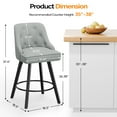 thumbnail image 3 of Zimtown Modern Swivel Barstools with Back, 26" Counter Height Bar Stools Kitchen Island Dining Chairs Set of 1, Gray, 3 of 8