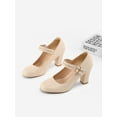 thumbnail image 3 of PENNYSUE Women's Mary Jane Pumps High Heels - Round and Closed Toe Shoes with Double Ankle Strap Buckle for Summer Party Wedding Occasions, 3 of 5
