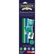 General Pencil Kimberly 4-Color Watercolor Pencil Set, Vibrant Blue & Green Colors