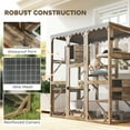 thumbnail image 6 of PawHut Catio Outdoor Cat Enclosure, Wooden Cat House with Window Access, 5 Platforms and 2 Resting Boxes, Waterproof Roof for Multiple Cats, Brown, 6 of 10