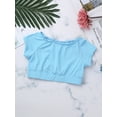 thumbnail image 7 of iiniim Kids Girls Two Piece Sports Active Outfits Short Sleeves Tops with Bottoms Set Gymnastic Dancewear Size 3-14 Light Blue 10-12, 7 of 7