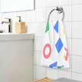 thumbnail image 3 of Yayeee 100% Cotton Hand Towels for Bathroom 16" x 28" Soft Absorbent Kitchen Towel, Blue Retro Triangles, 3 of 7