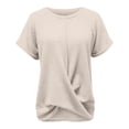 thumbnail image 4 of T Shirts For Women Womens Tops T Shirts Solid Batwing Sleeve Wrap Tee Casual Tshirt Trendy Tee Tops, 4 of 4