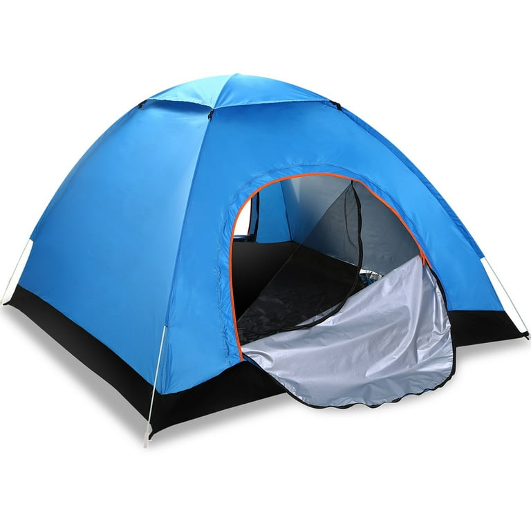 iMountek Large Waterproof Instant Pop Up Tent Canopy for Outdoor Camping Family Hiking Fishing 4 Persons Tent Blue