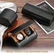 thumbnail image 5 of Estuche de viaje para relojes Uxcell para hombres, estuche de cuero para rollo de reloj, caja de almacenamiento portátil para relojes para Navidad, cumpleaños y aniversario, 2 ranuras (negro), 5 of 7