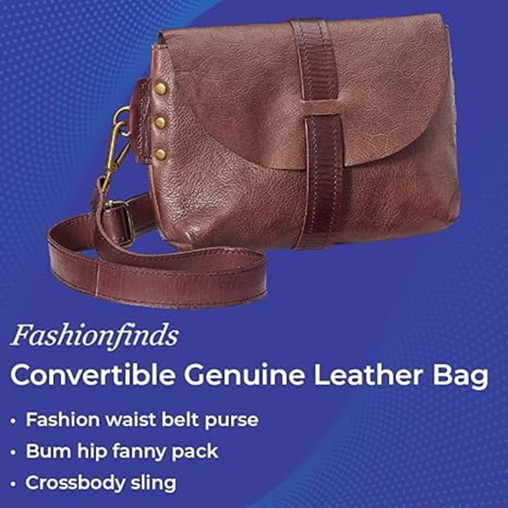 SAGEFINDS Convertible Genuine Leather Bag for Women, Fashion Waist Belt Purse, Bum Hip Fanny Pack, Shoulder Bag, Crossbody Sling, Adjustable Strap