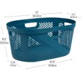 thumbnail image 3 of L Laundry Basket Clothes Hamper Wicker Design Plastic L x .W x .H Ivory, 3 of 8