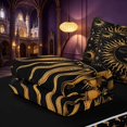 thumbnail image 5 of Homewish Black and Gold Zipper Queen Comforter Set with Fitted Sheet and 2 Pillowcases, Hippie Sun and Moon Zipper Bedding Set, Stars Decor, Black Reversible, 5 of 7