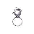 thumbnail image 1 of Rustic Silver Cast Iron Arching Mermaid Towel Holder 9", 1 of 2