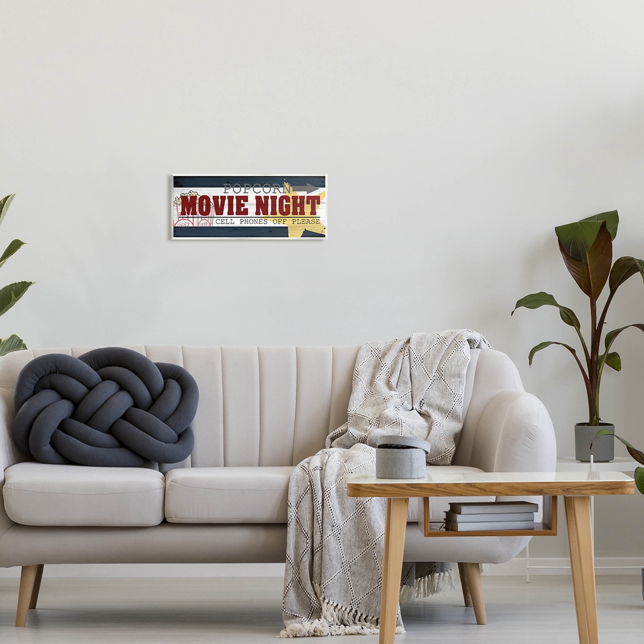 Movie Night Vintage Sign Typography Graphic Art Unframed Art Print Wall Art