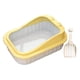 thumbnail image 3 of Caja de arena para gatos grande de 50x36x19cm con forma de dibujos animados, arena para gatos semicerrada con lados altos amarillo, 3 of 8