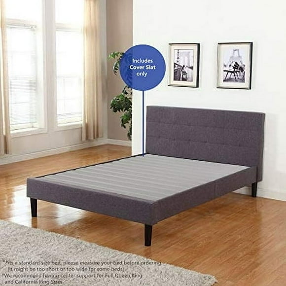 Continental Sleep Wooden Bunkie Board/Slats with Cover for Full Mattress, Grey