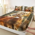 thumbnail image 3 of Homewish 3D Rustic Deer Bed Sheets for Men, Jungle Wildlife Moose King Sheets, Western Lake House Sheet Set, Ultra Soft Bedroom Decor, 4pcs, 3 of 7