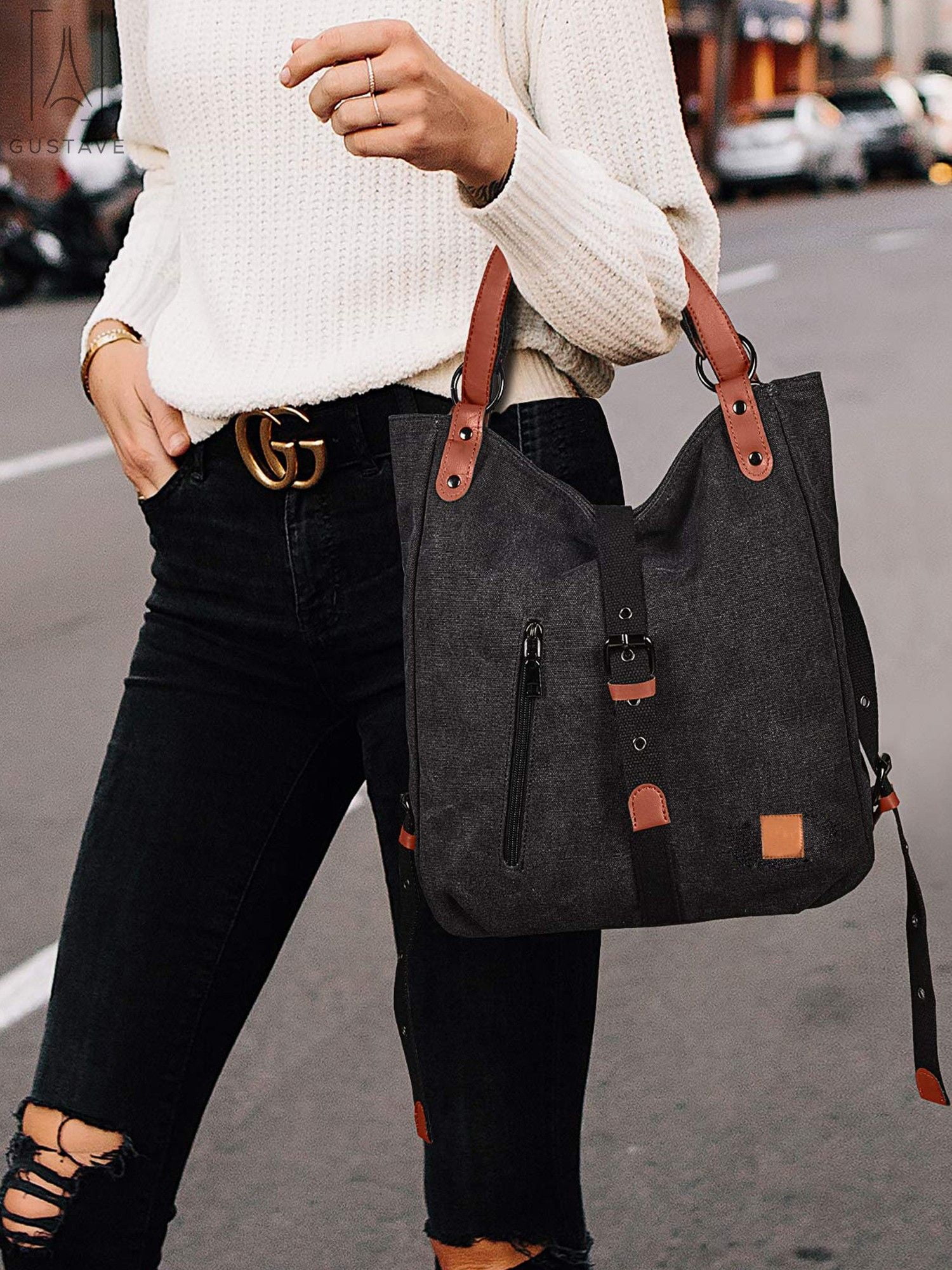 Convertible Leather Backpack Shoulder Crossbody Purse Diaper Hobo Bag |  Luna's Wish
