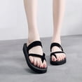 thumbnail image 2 of Minnieouse Mujer Bohemio Playa Felpa Zapatillas Chica Bomba Elástico Zapatos Sandalia Plana Flip-flop Calzado negro talla 36, 2 of 6