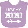 thumbnail image 3 of Inktastic I Love My Mimi with Arrow Boys or Girls Baby Bib, 3 of 4