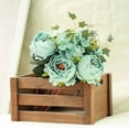 thumbnail image 6 of Efavormart Pack of 2 | Bushes Turquoise Peony, Rose Bud And Hydrangea Artificial Silk Flower Bouquets For Wedding Home Floral Arrangement, 6 of 11