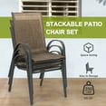 thumbnail image 3 of Nuu Garden Set of 4 Patio Dining Chairs, Outdoor Stackable Chairs for All Weather, Breathable Textilene Outdoor Armchair Set, Brown, 3 of 10