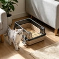 thumbnail image 6 of Blateno Semi Enclosed High Sides Cat Litter Box with Litter Scoop, Anti-Splash Detachable Plastic Kitten Toilet, Odor Control Filter Mat Large Capacity Litter Pan for Indoor Cats, 6 of 7