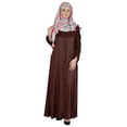 thumbnail image 1 of Bimba Vêtements Islamiques pour Femmes Robe Longue avec Hijab/foulard Imprimés Abaya en Rayonne Maxi à Boutons devant Robe Musulmane, 1 of 7