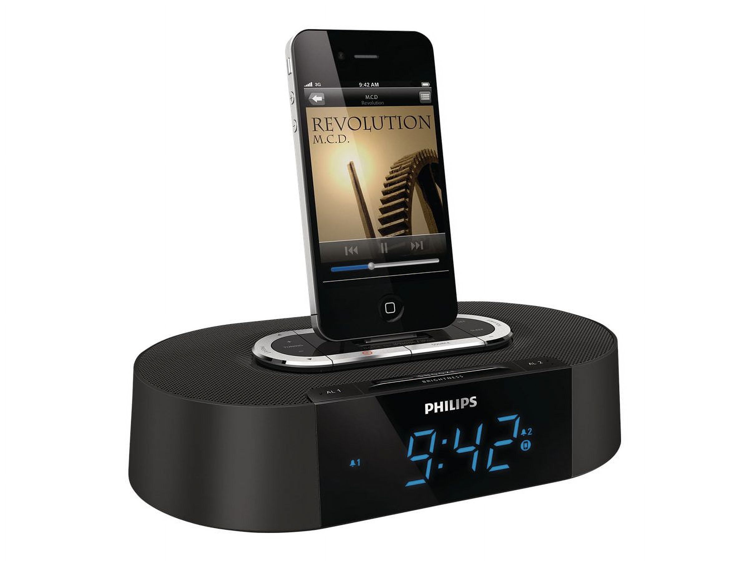 Philips AJ7030DG/37 Alarm Clock Radio 30-Pin Speaker Dock for Apple iPod/iPhone - image 5 of 6