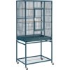 Easyfashion 54"H Large Rolling Metal Pet Cage for Birds or Small Animal, Navy Blue