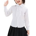 thumbnail image 1 of Uniform Shirts for Girls Ruffle Princess Lace Collar Long Sleeve Button Down Bowknot Blouse White 15-16 Years, 1 of 8