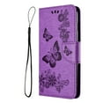 thumbnail image 5 of Feishell Wallet Case for iPhone 16 Pro Max,Retro PU Leather Butterfly Embossed Pattern Full Protection Anti-Scratch Magnetic Clasp Flip Holder Card Slots & Cash Pocket Phone Cover,Purple, 5 of 9