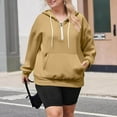 thumbnail image 2 of Horkkom Plus Size Hoodies for Women Drawstring Quarter Zip Pullover Solid Color Oversized Sweatshirts with Pocket XXXXXL, 2 of 5
