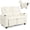 Beige, variant on OLAKIDS Kids Recliner, Double Toddler Lounge Chair with 105° to 150° Adjustable Backrest Cup Holder Footrest Side Pockets, PU Leather Children Couch