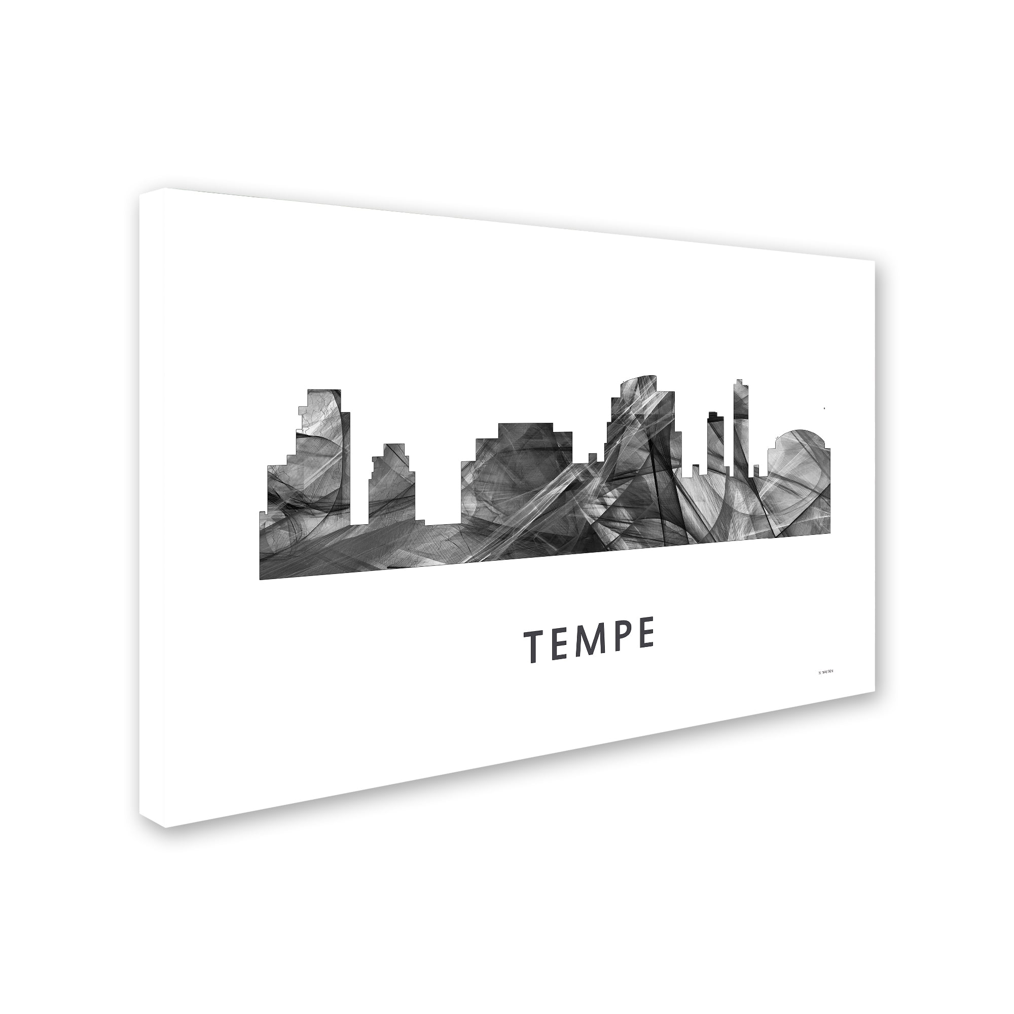 Trademark Fine Art 'Tempe Arizona Skyline WB-BW' Canvas Art by Marlene Watson