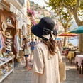 thumbnail image 6 of Women Foldable Bowknot Wide Brim Sun Hat, 360° UV Protection Breathable Cap, Lightweight Travel Beach Summer Headwear (Black), 6 of 7