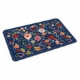 thumbnail image 4 of Navy Blue Flowers Door Mat Indoor Outdoor,Spring Vintage Floral Leaves Farmhouse Non Slip Welcome Mat with Rubber Backing,Absorbent Fabric Front Door Mats Entryway Rug for Home Patio Entrance 16"x24", 4 of 9