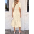 thumbnail image 2 of Vestido Midi PRETTYGARDEN Mujer Verano 2025 Floral Beige, 2 of 6