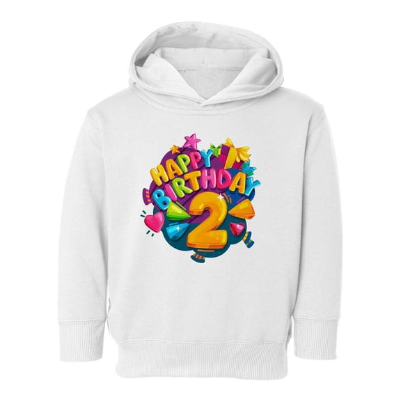 Happy Birthday Number Two Hoodie Toddler -Image by Shutterstock,  2 Toddler